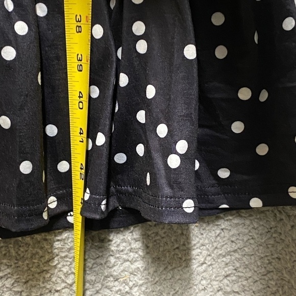 Iffei Dress Women’s Medium Black White Polka Dot Flutter Sleeve Elastic Waist - Picture 9 of 12